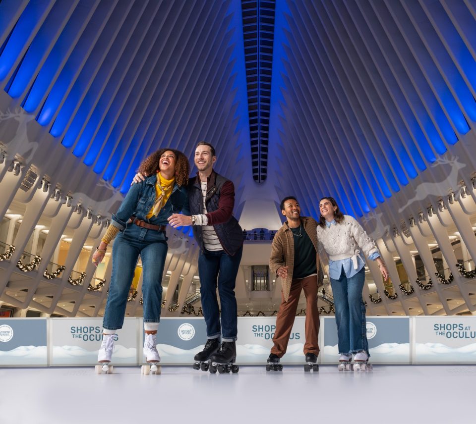 Experience roller skating on a rink on the Oculus floor. 